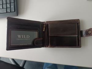 RFID echt Leder Portemonnaie Geldbörse Geldbeutel Herren Querformat Braun (5501) Kunden-Foto 1