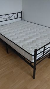 VASAGLE Bettgestell 140 x 200 cm, mit Kopfteil, Metallbett, Bettrahmen Kunden-Foto 8