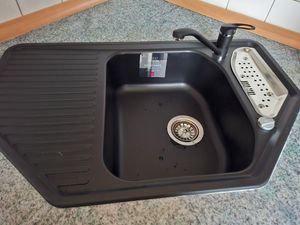 eisl Küchenarmatur mit Geschirrbrause, Wasserhahn Küche ausziehbar, Mischbatterie Küche, Spültischarmatur in Chrom Kunden-Foto 1