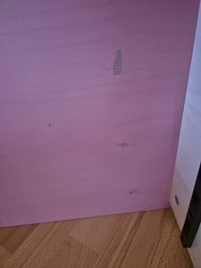 Nachttisch RONDO, Kiefer massiv, weiß-rosa lackiert, 2 Schubladen, Landhausstil, Massivholz, Massivmöbel Kunden-Foto 2