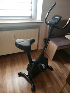 TREX SPORT Heimtrainer Fahrrad für Zuhause TX-380MB RIGON | Magnetisches Fitnessbike, leise | LCD Display, Pulsmesser, 8 Stufen, bis 120kg| Marineblau Kunden-Foto 4