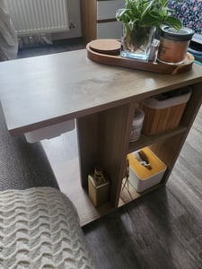 vidaXL Beistelltisch mit Rollen Räuchereiche 50x30x55 cm Holzwerkstoff Kunden-Foto 1