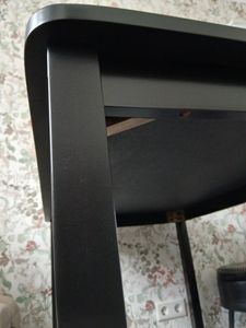 vidaXL Esstisch Weiß 114x71x75 cm Massivholz Gummibaum Kunden-Foto 3