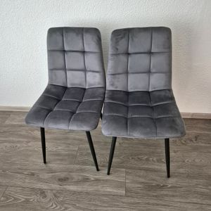 DEULINE Esszimmerstühle Essstühle Samtbezug Polsterstuhl Stühle Esszimmer Stuhl Milano 4er-Set GRAU 521252 Kunden-Foto 23
