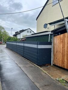 Sichtschutz Rolle 35m blickdicht PVC Zaunfolie Sichtschutzfolie Windschutz für Doppelstabmatten Zaun Sichtschutzrolle - Stein-Terrakotta Kunden-Foto 1