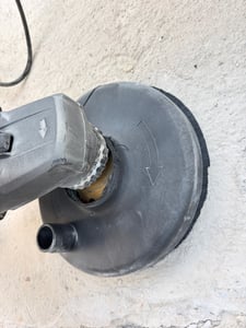 3800W Betonschleifer mit Absaughaube, langer Handgriff, Ø180mm Schleiftopf, 6-stufige Drehzahl Winkelschleifer Putzfräse Sanierungsfräse Betonfräse Kunden-Foto 1