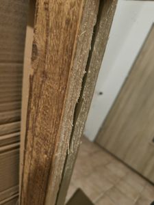 Specchio da parete con cornice naturale (legno vecchio) - angolare - 90x55 cm Foto del cliente 2