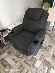 MCombo Elektrisch Massagesessel Relaxsessel Fernsehsessel Liegefunktion Heizung 7061BK Kunden-Foto 1