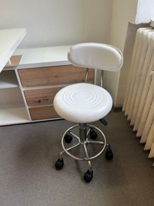 FCH Drehhocker Mit Rückenlehne Rollhocker höhenverstellbar Arbeitshocker Drehstuhl , Weiß Kunden-Foto 7
