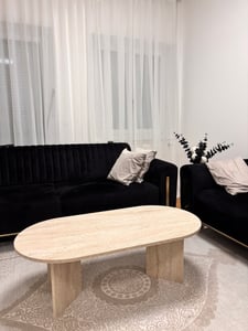 Skye Decor, Sable - Travertine, Walnut, stolik kawowy, trawertyn, płyta wiórowa pokryta w 100% melaminą, 119 x 60 x 40 cm Zdjęcie produktu od klienta nr 17