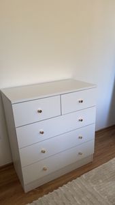 FCH Kommode mit 4 Schubladen, Schubladenschrank für Wohnzimmer, Weiß 66x33x56cm Kunden-Foto 2