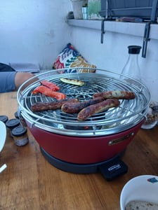 Feuerdesign Vesuvio rot Tischgrill-Set 4tlg. Kunden-Foto 2