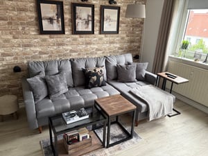 Ecksofa mit Schlaffunktion, Sdchlafcouch Ausziehbar ELMA, Schlaffläche 200x140cm,  Dunkelgrau Kunden-Foto 1