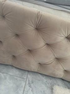 Polsterbett MIAMI-SLIM mit Kopfteil, 140x200 cm, Doppelbett mit Bettkasten und Lattenrost aus Holz, Velourstoff Hellgrau Kunden-Foto 2