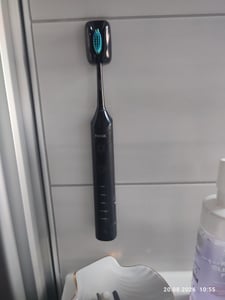 MCURO Elektrische Schallzahnbürste, wiederaufladbar, 10 Std. Ladezeit für bis zu 180 Tage Nutzung, 5 Putzmodi, Timer, 6 Bürstenköpfe, Dunkelblau Kunden-Foto 1