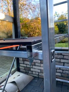 Drabest | scaffale in alluminio, impalcatura, scala multiuso, impalcatura a scala, 2x6, impalcatura con scala portata 150 kg, in alluminio Foto del cliente 5