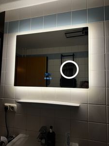 Heilmetz LED Badspiegel 100x60cm Beleuchtung Badezimmerspiegel mit Bluetooth 4.1 Lautsprecher, Touch-Schalter mit 3 Lichtfarbe 3000-6500K, Dimmbar Kunden-Foto 1