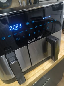 WELLENT XXL Heißluftfritteuse 11L Dual Zone, Airfryer 2600W mit 2 Körben, 10 Programme,LED Touch – 80-200°C – Spülmaschinenfest – Ohne PFAS Kunden-Foto 19
