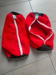 2 Stück Premium Schuhwaschbeutel Edition 2025 für die Waschmaschine, Waschbeutel Sneaker Schuhe Wäschesack mit 360°Reinigungsflaum und Reißverschluss. Kunden-Foto 2