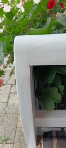 Záhradná lavička, drevená lavička, vlysová lavička, biela lavička Fotografia od zákazníka č. 1