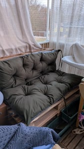 Palettenkissen set 120x60x50cm, Palettenkissen Grau, Gartenkissen, europaletten sitzkissen, palettenkissen outdoor, Satz Kissen für Gartenmöbel Kunden-Foto 1