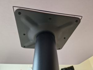 vidaXL Bistrotisch MDF und Stahl Quadratisch 80x80x75 cm Eichenoptik Kunden-Foto 1