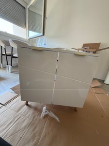 EUGAD Waschbeckenunterschrank, mit 2 Türen, verstellbare Ablage, Weiß Kunden-Foto 4