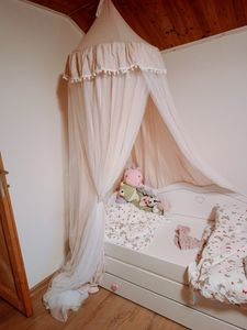 Tenda a baldacchino a doppio strato per letto a castello, cameretta per bambini, culla, stile principessa, zanzariera, rete anti-zanzare, colore blu Foto del cliente 1
