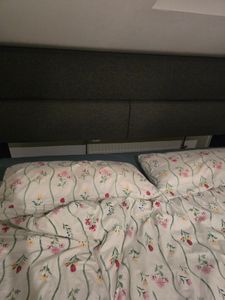 Flieks Čalouněná postel 180x200 cm s lamelovým roštem, Postel Boxspring s nastavitelným čelem, Manželská postel s úložným prostorem, Postel pro mladé s úložným prostorem, Povlečení, šedá barva Fotografie od zákazníka č. 2