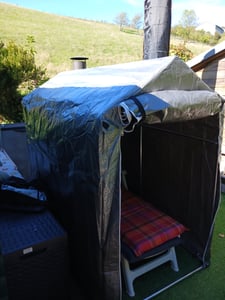 Gerätehaus Garagenzelt Carport Folienzelt Gartenschuppen Fahrradgarage Lagerzelt Aufbewahrungsgarage Auto Motorrad Schutz Unterstand 163x220x167cm Kunden-Foto 4