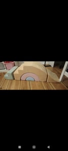 COSTWAY 5-teiliges Schaumstoffbausteine Set für Kinder ab 3+, Softbausteine mit abnehmbaren Bezügen, modulares Kindersofa, Kletterbausteine Kunden-Foto 2