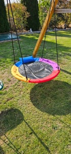 COSTWAY: Columpio tipo nido con cojín y agarres, columpio infantil ajustable, columpio de jardín, columpio para árboles, capacidad de carga de 150 kg, columpio para interiores y exteriores para niños y adultos Foto del cliente 1