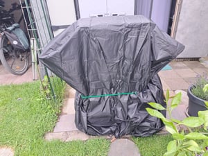 Grillabdeckung BBQ Grill Abdeckhaube Brenner Gasgrill Schutzhülle Haube 145*61*117 Schwarz 210D Polyester mit PolyurethanBeschichtung Kunden-Foto 2