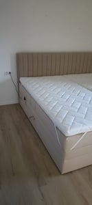 TRADA Adele Boxspringbett 180x200 Elektrisch verstellbar Taschenfederkern Doppelmatratze 9 Zonen Topper Bett mit Bettkasten Velour Stoff Beige Kunden-Foto 7
