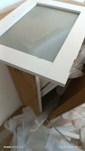 COSTWAY Badschrank mit 2 Schubladen und 4 Türen, Badezimmerschrank mit verstellbaren Regalen, Badkommode Aufbewahrungsschrank für Badezimmer, Küche, Wohnzimmer, weiß Kunden-Foto 1