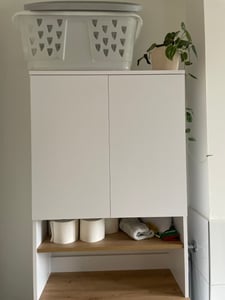 Waschmaschinenschrank Vicco Viktor Anthrazit/Goldkraft Eiche 93.6 x 88.2 cm 2 Teile mit Regal, Model 56188 Kunden-Foto 2
