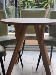 Runder Ausziehbarer Tisch für Esszimmer, PERO, Loft-Stil, Skandinavische, Durchmesser: 90 / 190 cm, Farbe: Eiche Wotan Kunden-Foto 33