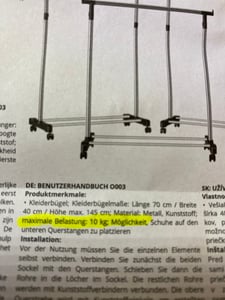 Garderobenständer Kleiderständer Kleiderregal aus Metall mit 2 Kleiderstangen als Doppelstange Kleiderstange mit Ablage Schuhregal Schlafzimmer Retoo Kunden-Foto 2