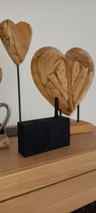 Radio e altoparlante Bluetooth in silicone, rosso scuro. Foto del cliente 1