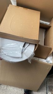 GEBERIT Duofix Basic Vorwandelement + Wand-WC Dalia Becken Weiß Spülrandlos + Bedienplatte Delta 25 für Doppelspülung Kunden-Foto 1