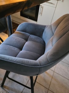 WOLTU Barhocker 2er Set, mit Lehne Fußstütze, drehbar, gepolstert, Samt Metall, Dunkelgrau Kunden-Foto 1