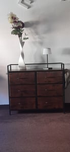HOKEEPER Kommode, Kommoden mit 6 Schubladen aus Stoff, Schrank für Schlafzimmer,Sideboard Wohnzimmer, Chest of Drawers mit Stabiler Stahlrahmen Kunden-Foto 1