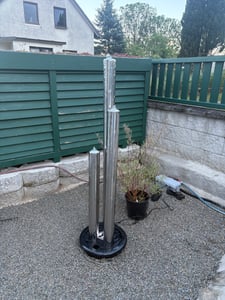 KÖHKO® Springbrunnen Höhe 85 cm aus Edelstahl mit LED-Beleuchtung Säulenbrunnen 22003 Kunden-Foto 2