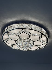 LED Deckenleuchte Kristall 3018-78 cm 140W Fernbedienung  Lichtfarben  warmweiß, neutralweiß, kaltweiß steuerbar dimmbar Kroneleuchte Deckenlampe Kunden-Foto 1