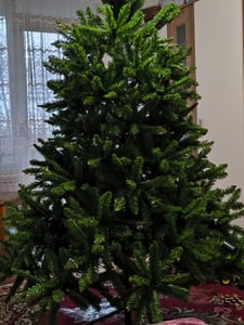 COSTWAY Albero di Natale artificiale da 180 cm, albero di Natale con supporto in metallo, albero di Natale con aghi in PVC, albero di Natale artificiale con sistema pieghevole, verde Foto del cliente 12