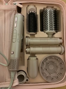 MCURO Warmluftbürste 7-in-1 Multihaarstyler 110000 U/Min,Lockenstab Auto-Wrap Ionen Föhn Airstyler,Hairstyler,Haartrockner,Lockenstab & Glätteisen,mit Reisebox Kunden-Foto 5