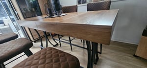 Tribesigns Bartisch, 160 cm hoog, een barmeubel met voetsteun van metaal, rechthoekige eettafel op barhoogte voor de keuken, industriële homebar Klantenfoto 6
