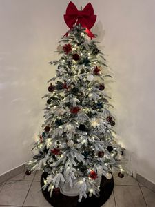 Yorbay 210cm Künstlicher Weihnachtsbaum  Tannenbaum mit Beleuchtung Weiß Schneeflocken LED  für Weihnachten-Dekoration Kunden-Foto 8