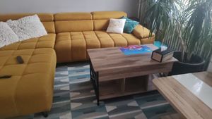 VASAGLE Couchtisch, höhenverstellbar, versteckter Stauraum, 60 x 120 x (48-62) cm Kunden-Foto 1