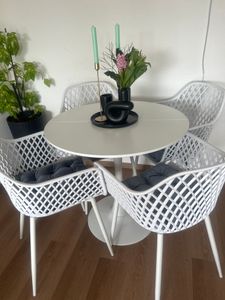 H.J WeDoo Lot de 6 chaises de salle à manger rétro en plastique Chaise de salon Chaise à accoudoirs Chaise de jardin Chaise à dossier Noir Photo du client 9